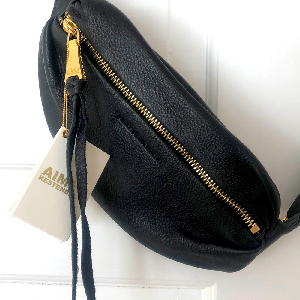 Aimee Kestenberg Milan Bum Bag black leather/ gold